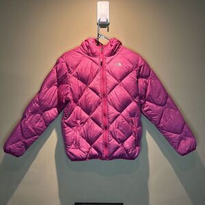 The North Face Jacket Coat Pink Plaid Reversible Girls Size 18